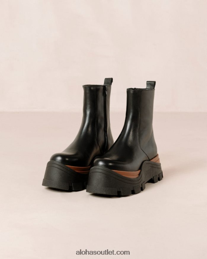 mulheres safira nutty - botas de couro preto Alohas 4P88ZX334 preto noz