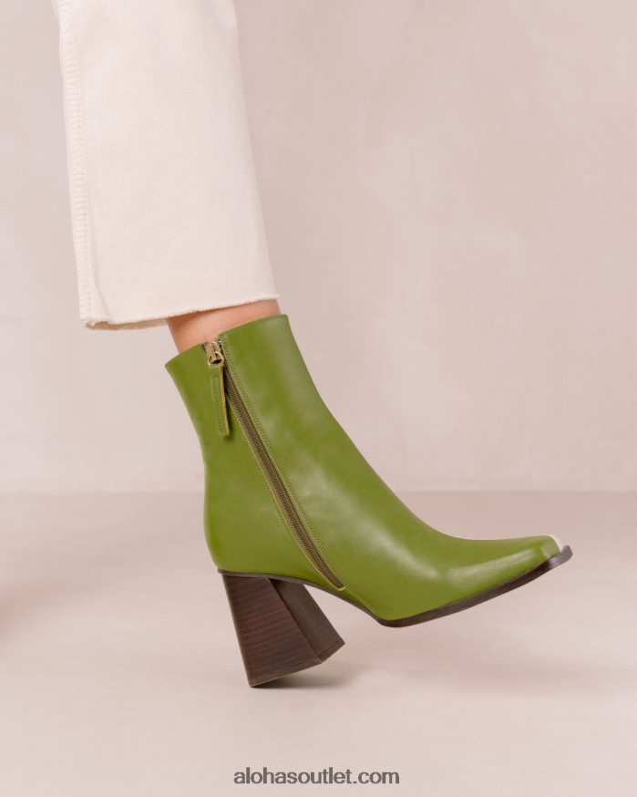 mulheres south bicolor - bota branca e verde em pele Alohas 4P88ZX193 creme perene