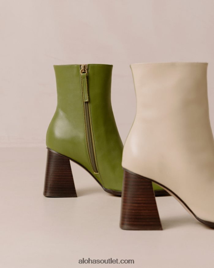 mulheres south bicolor - bota branca e verde em pele Alohas 4P88ZX193 creme perene