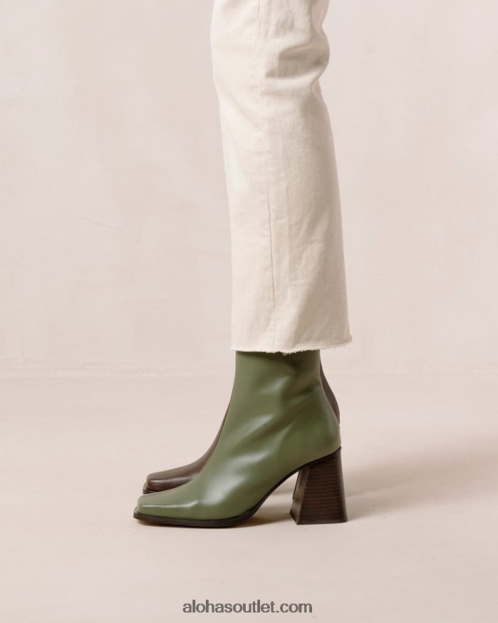 mulheres south bicolor - bota de couro marrom e verde Alohas 4P88ZX194 marrom café oliva empoeirado