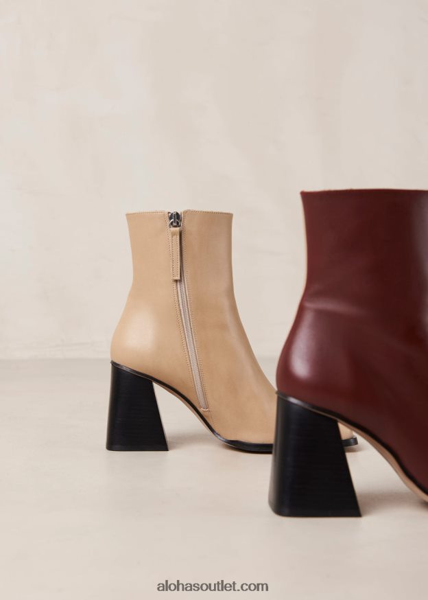 mulheres south bicolor - botas de couro bege e vermelho Alohas 4P88ZX206 pedra bege bordô