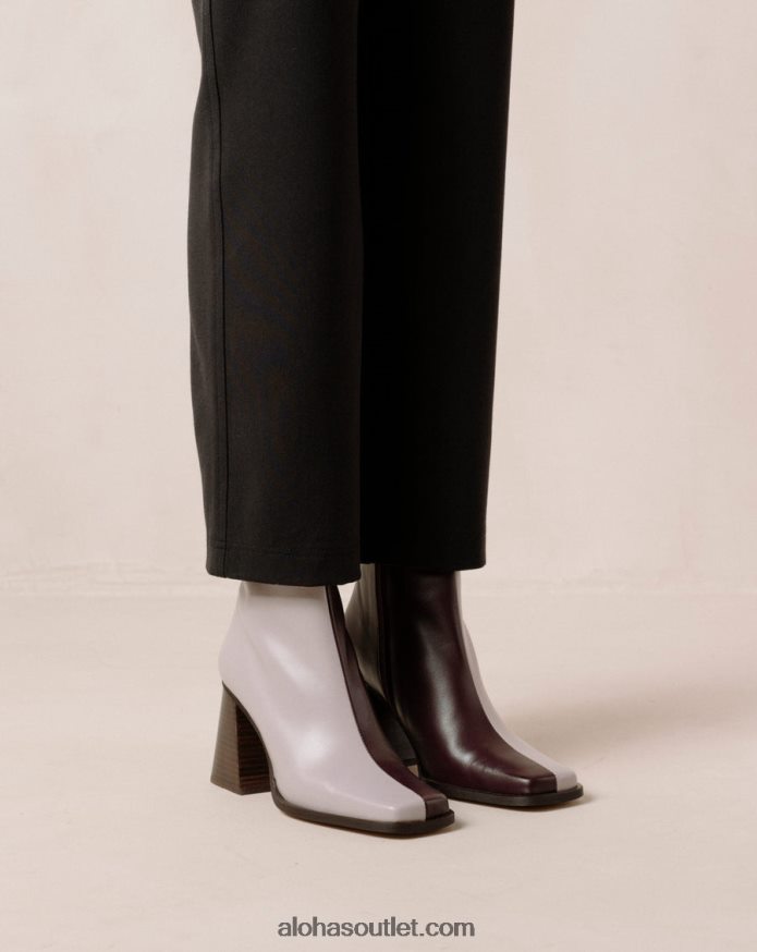 mulheres south bicolor - botas de couro bordô e lilás Alohas 4P88ZX195 vinho malva bordô