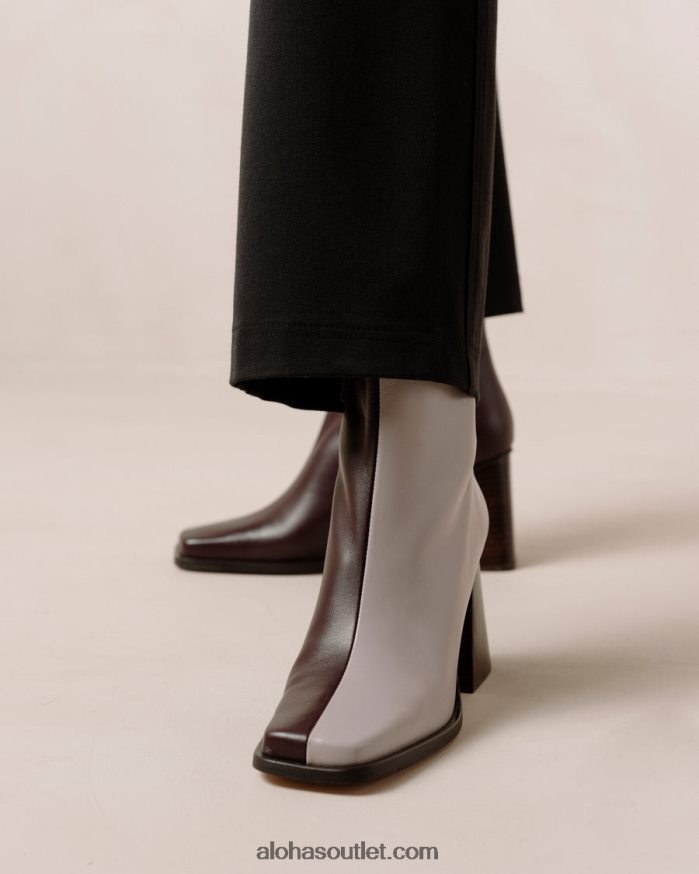 mulheres south bicolor - botas de couro bordô e lilás Alohas 4P88ZX195 vinho malva bordô