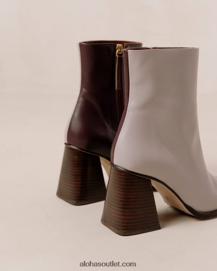 mulheres south bicolor - botas de couro bordô e lilás Alohas 4P88ZX195 vinho malva bordô