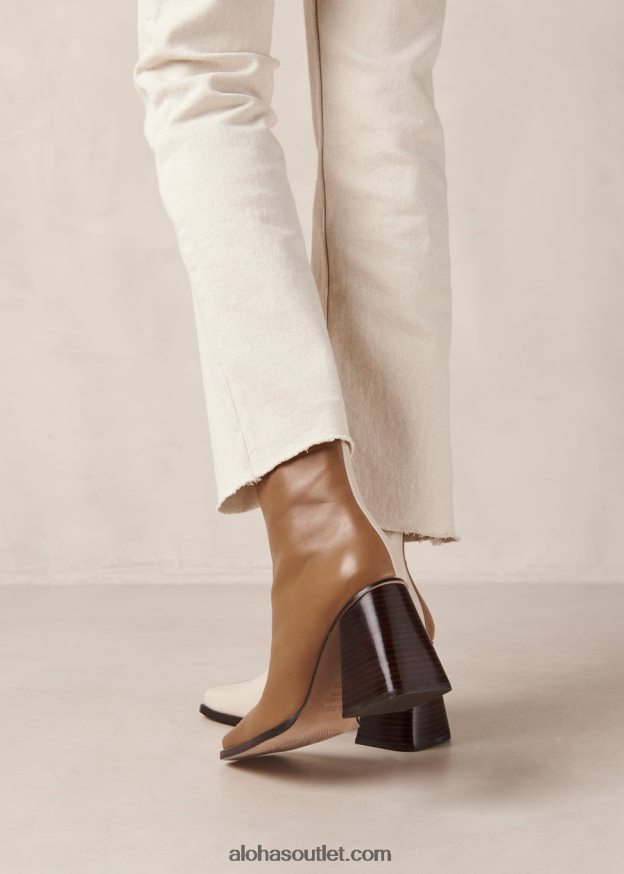 mulheres south bicolor - botas de couro marrom e bege Alohas 4P88ZX148 bege camelo bicolor