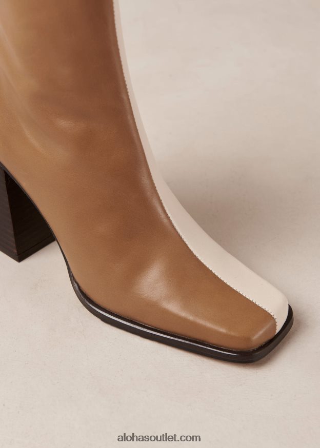 mulheres south bicolor - botas de couro marrom e bege Alohas 4P88ZX148 bege camelo bicolor