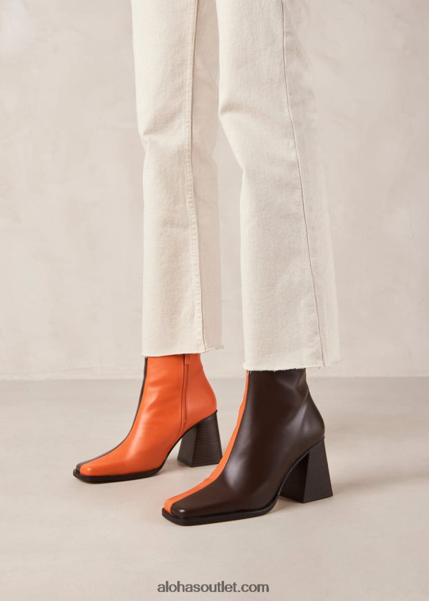 mulheres south bicolor - botas de couro marrom e laranja Alohas 4P88ZX205 pomelo marrom
