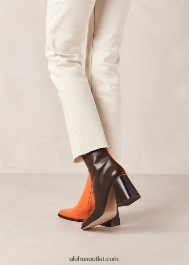 mulheres south bicolor - botas de couro marrom e laranja Alohas 4P88ZX205 pomelo marrom