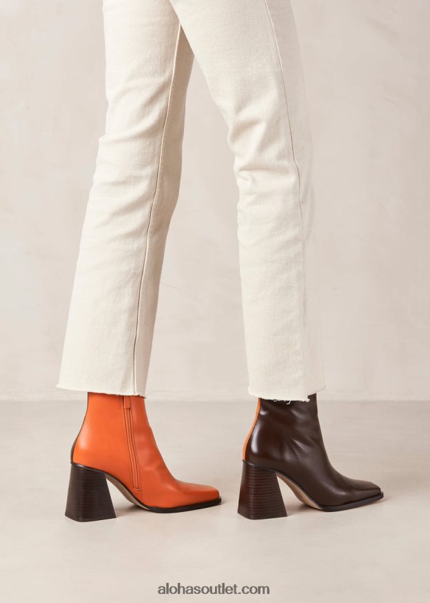 mulheres south bicolor - botas de couro marrom e laranja Alohas 4P88ZX205 pomelo marrom