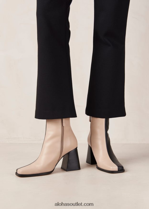 mulheres south bicolor - botas de couro preto e bege Alohas 4P88ZX144 preto