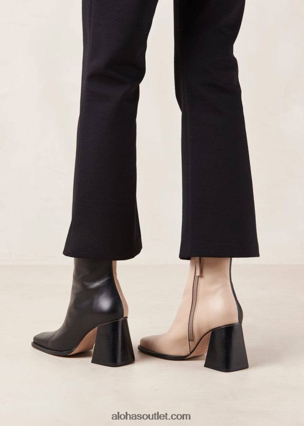 mulheres south bicolor - botas de couro preto e bege Alohas 4P88ZX144 preto