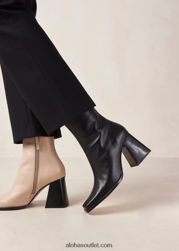 mulheres south bicolor - botas de couro preto e bege Alohas 4P88ZX144 preto