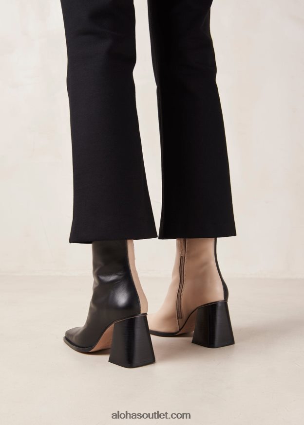 mulheres south bicolor - botas de couro preto e bege Alohas 4P88ZX144 preto