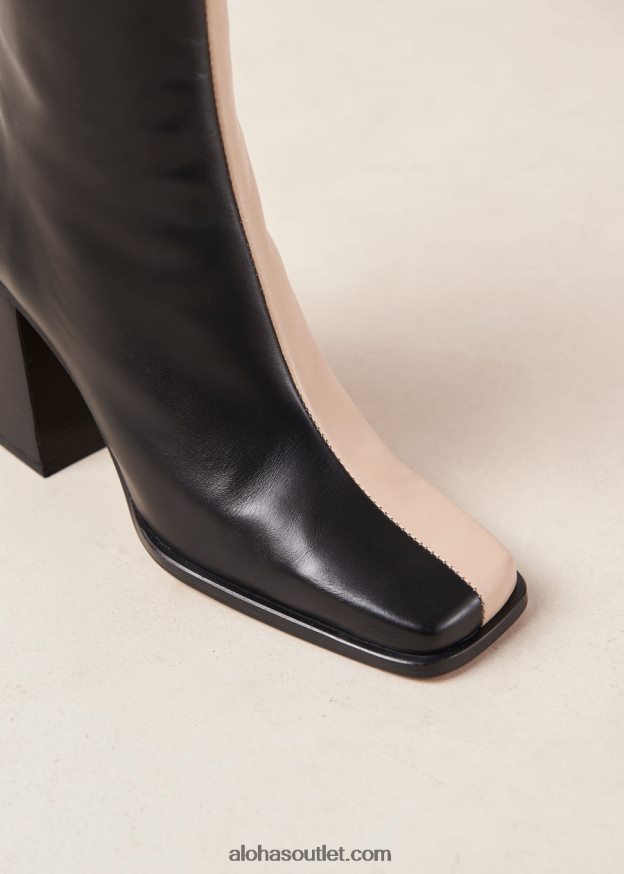 mulheres south bicolor - botas de couro preto e bege Alohas 4P88ZX144 preto