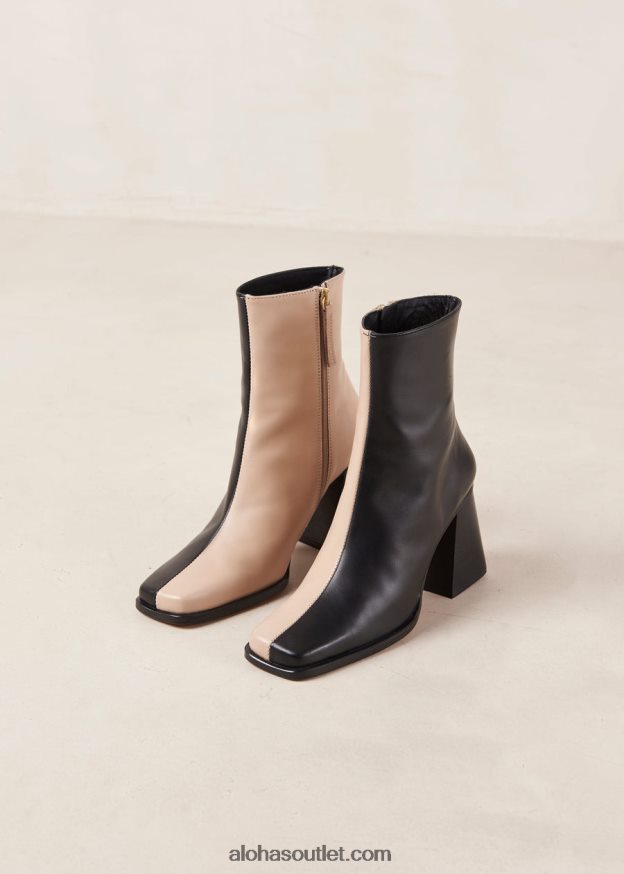 mulheres south bicolor - botas de couro preto e bege Alohas 4P88ZX144 preto