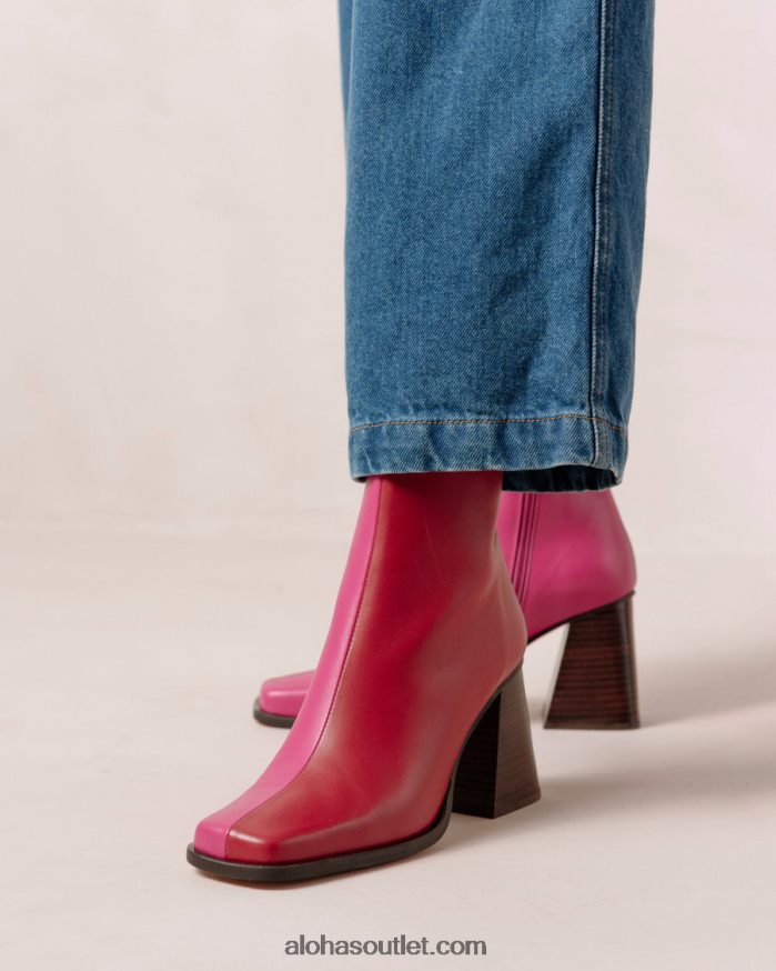 mulheres south bicolor - botas de couro vermelho e rosa Alohas 4P88ZX196 batom vermelho magenta