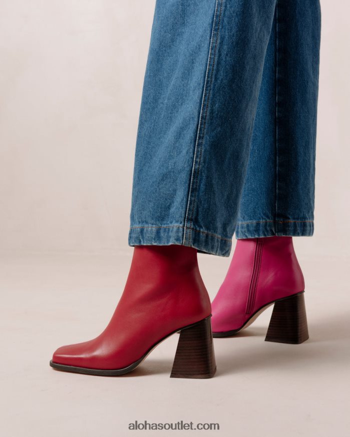 mulheres south bicolor - botas de couro vermelho e rosa Alohas 4P88ZX196 batom vermelho magenta