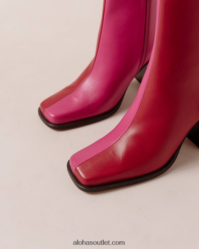 mulheres south bicolor - botas de couro vermelho e rosa Alohas 4P88ZX196 batom vermelho magenta