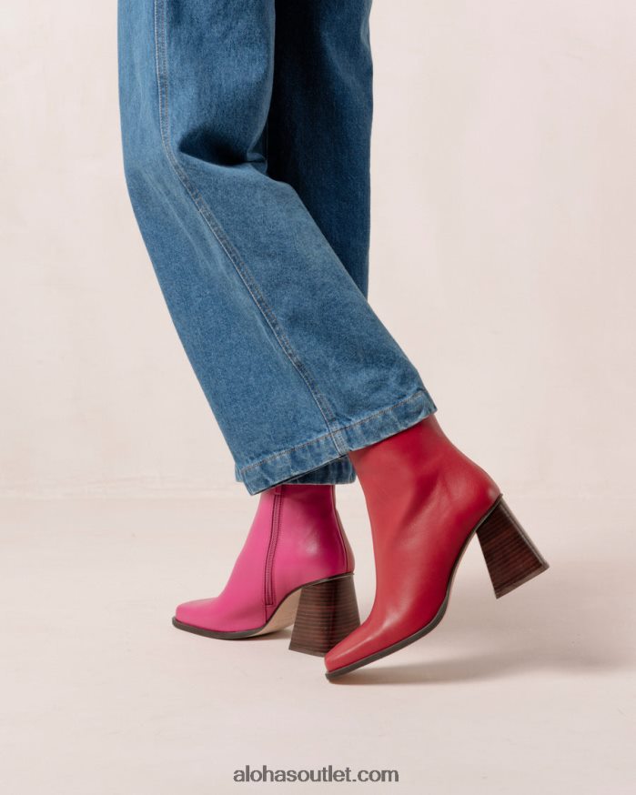 mulheres south bicolor - botas de couro vermelho e rosa Alohas 4P88ZX196 batom vermelho magenta