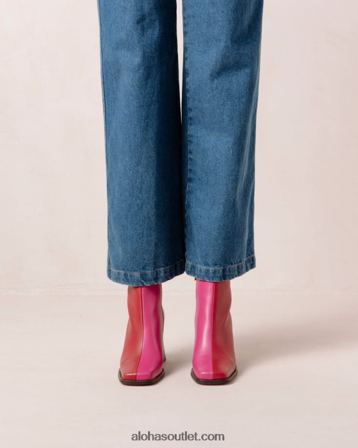 mulheres south bicolor - botas de couro vermelho e rosa Alohas 4P88ZX196 batom vermelho magenta