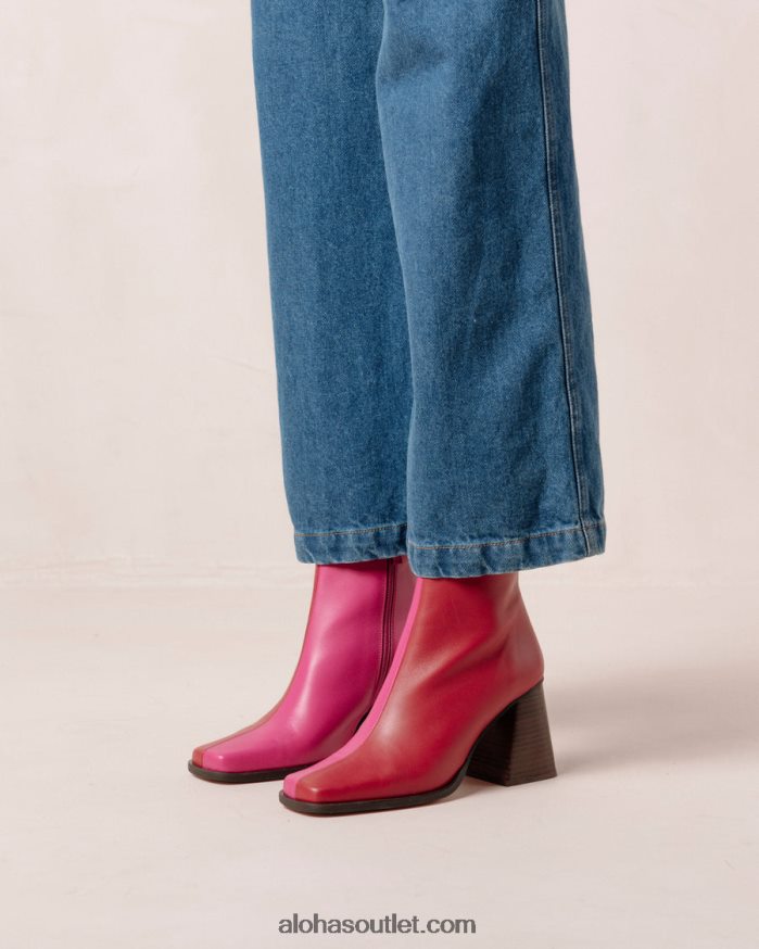 mulheres south bicolor - botas de couro vermelho e rosa Alohas 4P88ZX196 batom vermelho magenta