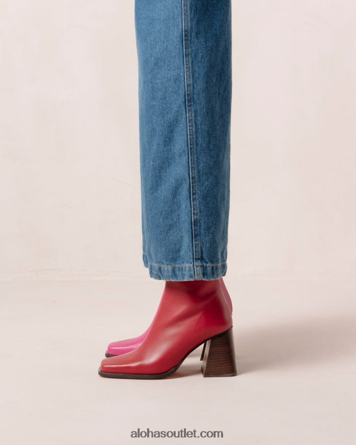 mulheres south bicolor - botas de couro vermelho e rosa Alohas 4P88ZX196 batom vermelho magenta