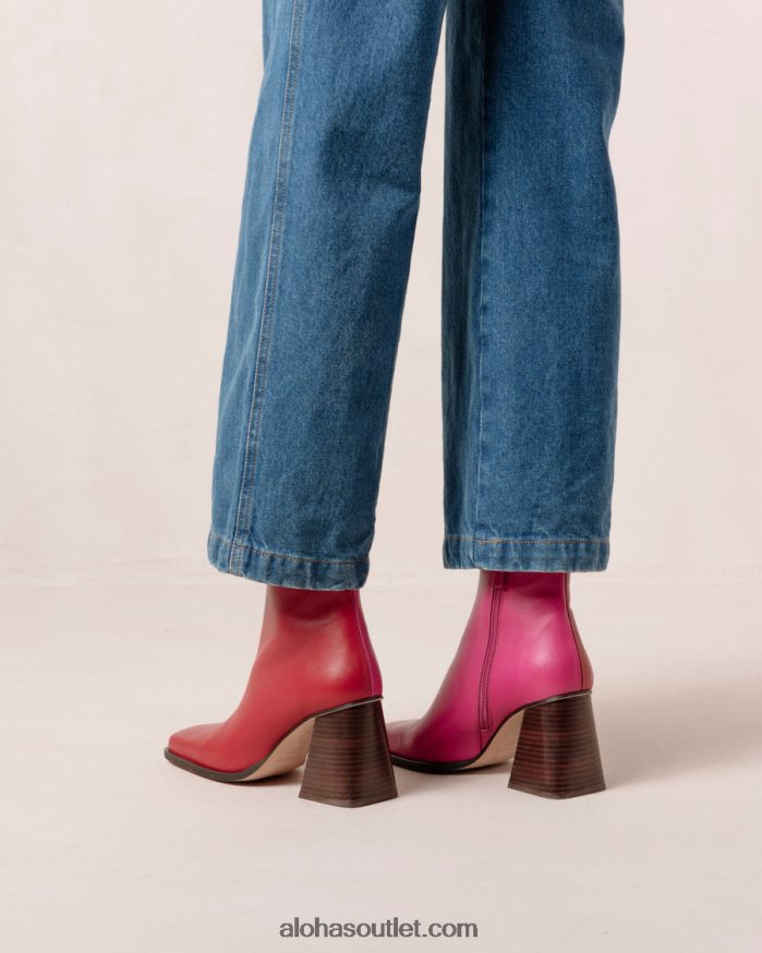 mulheres south bicolor - botas de couro vermelho e rosa Alohas 4P88ZX196 batom vermelho magenta