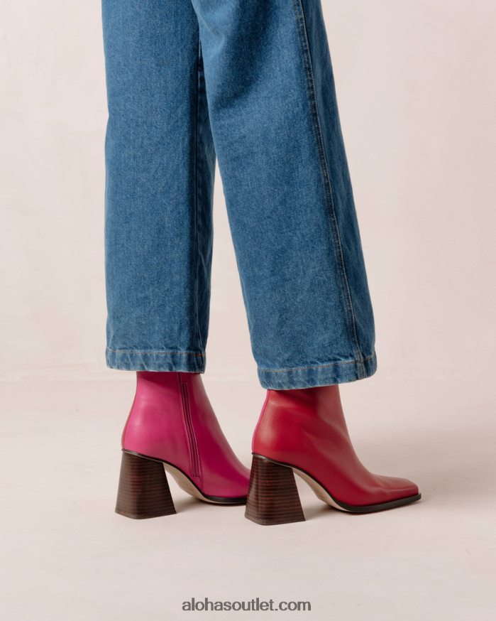 mulheres south bicolor - botas de couro vermelho e rosa Alohas 4P88ZX196 batom vermelho magenta