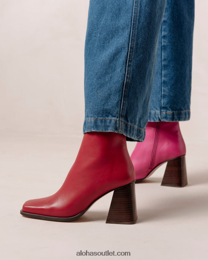 mulheres south bicolor - botas de couro vermelho e rosa Alohas 4P88ZX196 batom vermelho magenta
