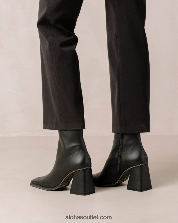 mulheres south corn - bota preta de couro vegano Alohas 4P88ZX200 preto