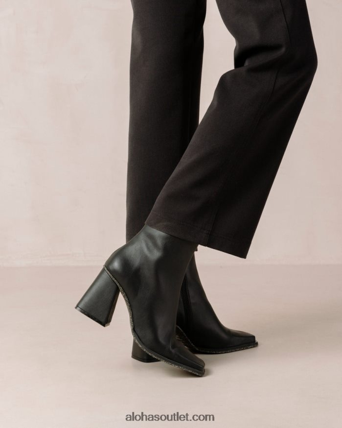 mulheres south corn - bota preta de couro vegano Alohas 4P88ZX200 preto
