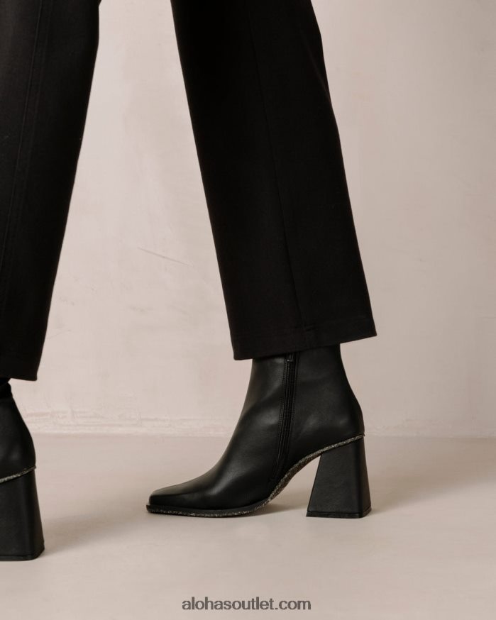 mulheres south corn - bota preta de couro vegano Alohas 4P88ZX200 preto