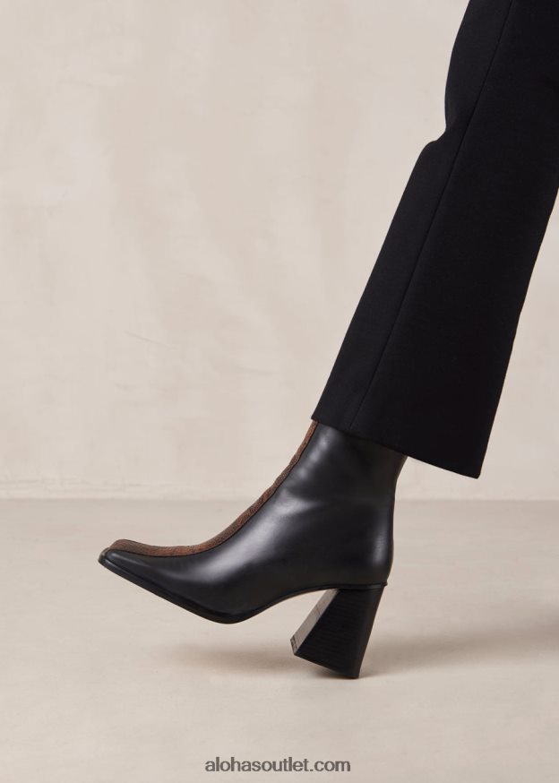 mulheres south python - bota de couro com estampa de cobra Alohas 4P88ZX146 indo preto marrom