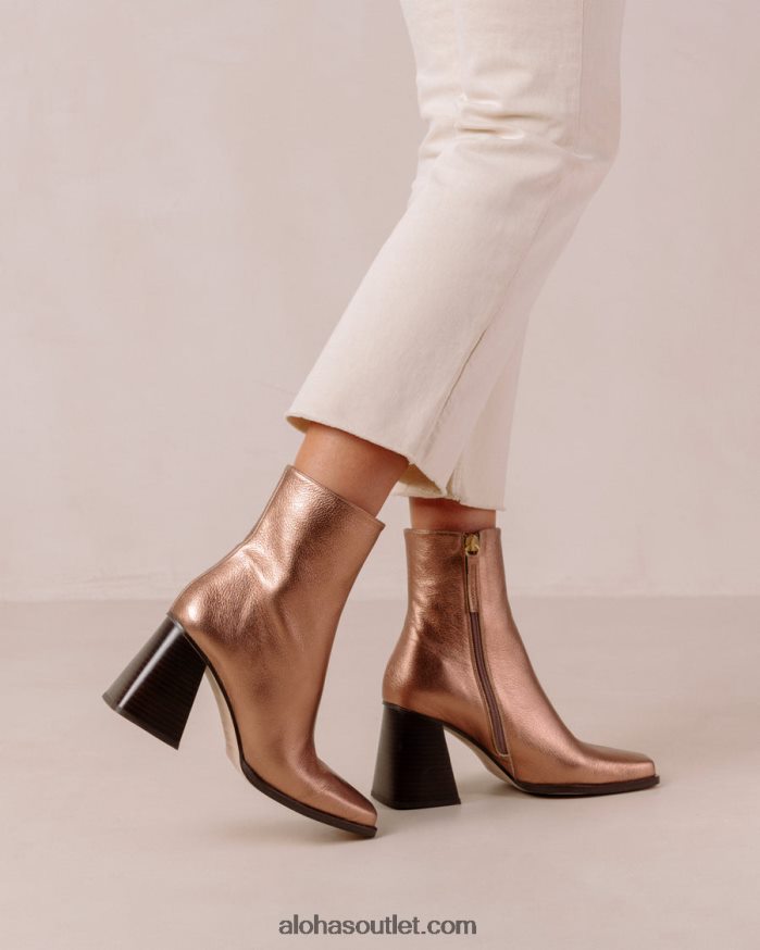 mulheres south shimmer - bota de couro metalizada Alohas 4P88ZX192 quartzo rosa brilhante
