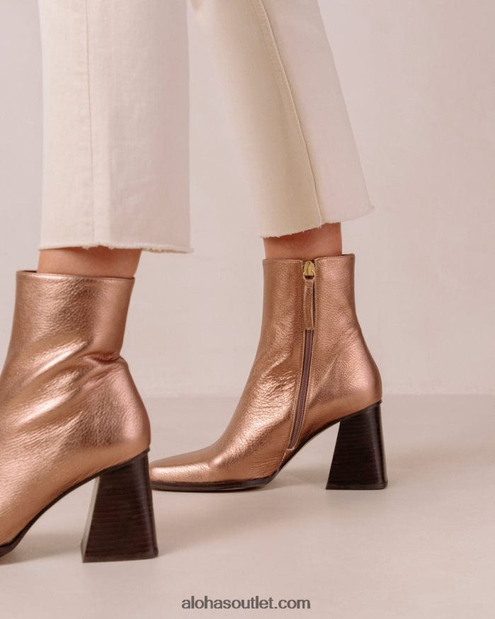 mulheres south shimmer - bota de couro metalizada Alohas 4P88ZX192 quartzo rosa brilhante
