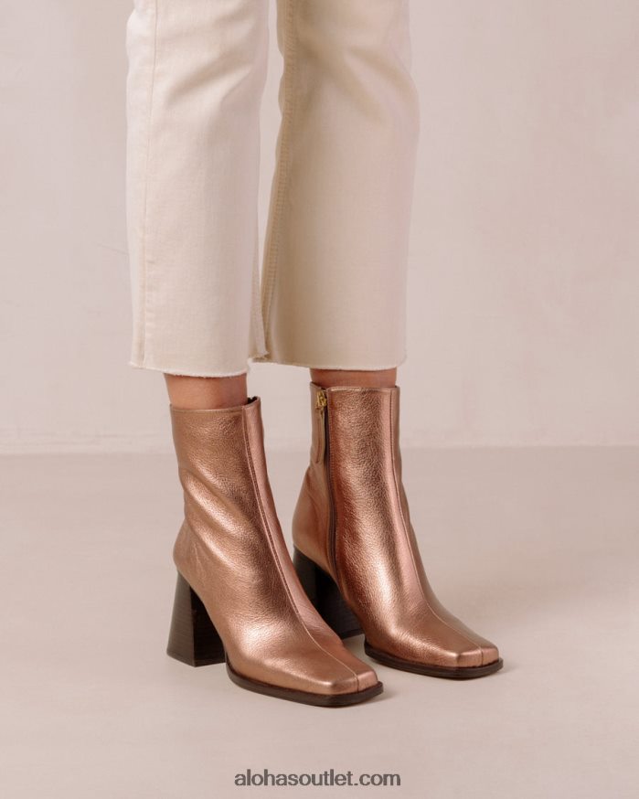 mulheres south shimmer - bota de couro metalizada Alohas 4P88ZX192 quartzo rosa brilhante