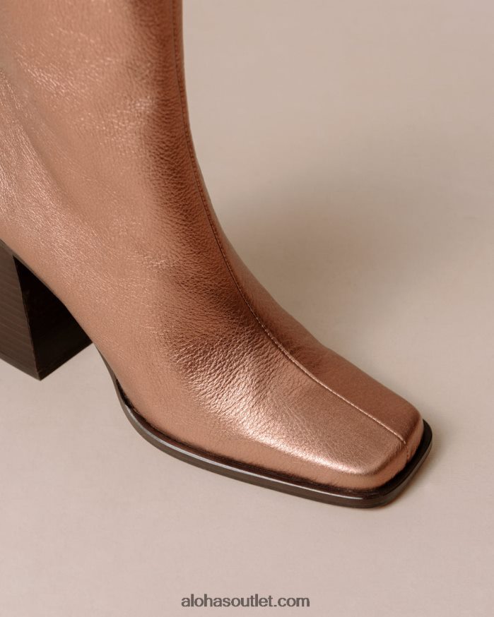 mulheres south shimmer - bota de couro metalizada Alohas 4P88ZX192 quartzo rosa brilhante
