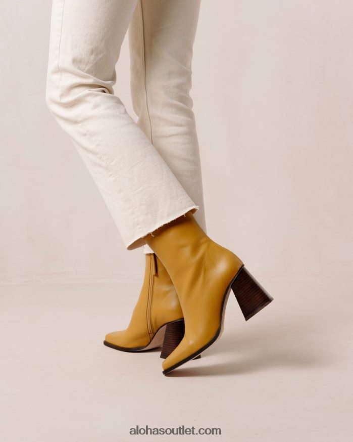 mulheres sul - botas de couro amarelas Alohas 4P88ZX199 calêndula amarela