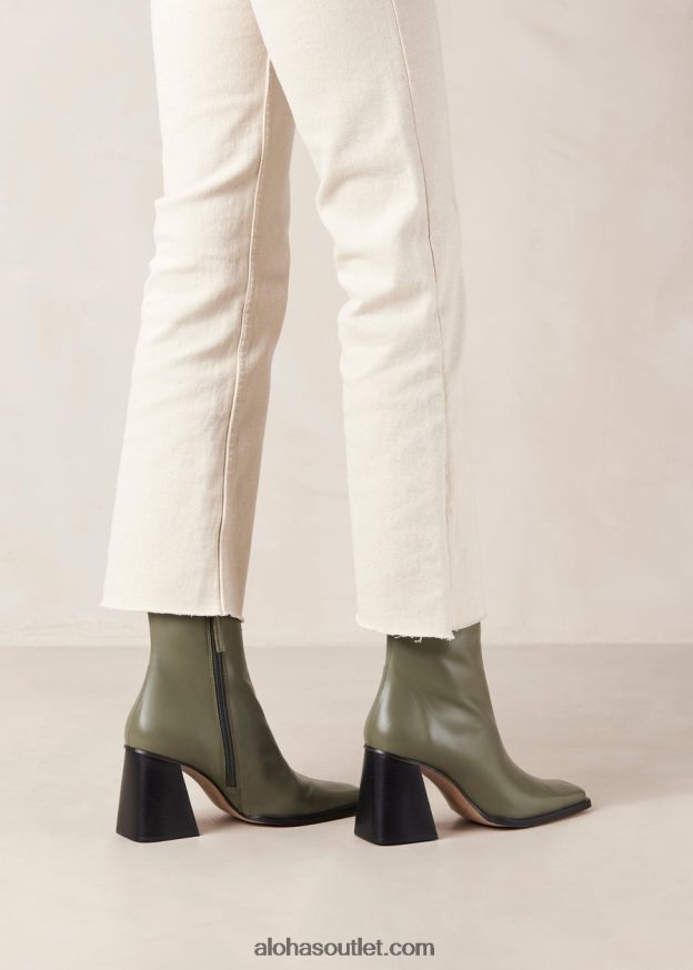 mulheres sul - botas de couro verde Alohas 4P88ZX204 azeitona empoeirada