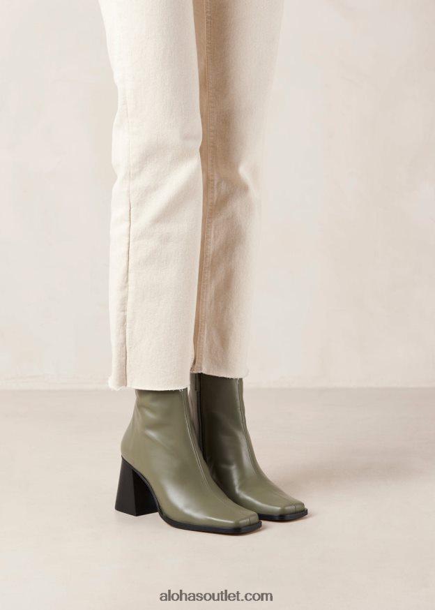 mulheres sul - botas de couro verde Alohas 4P88ZX204 azeitona empoeirada