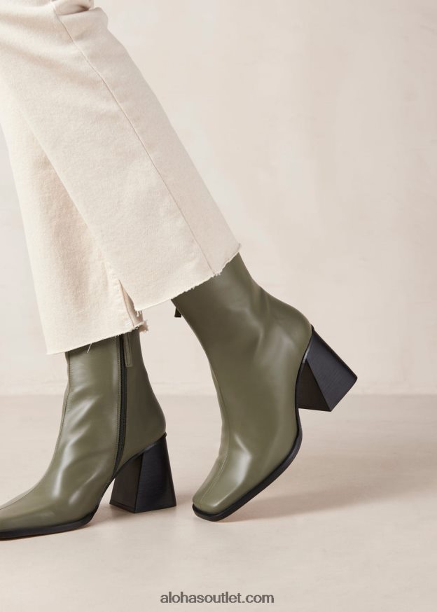 mulheres sul - botas de couro verde Alohas 4P88ZX204 azeitona empoeirada