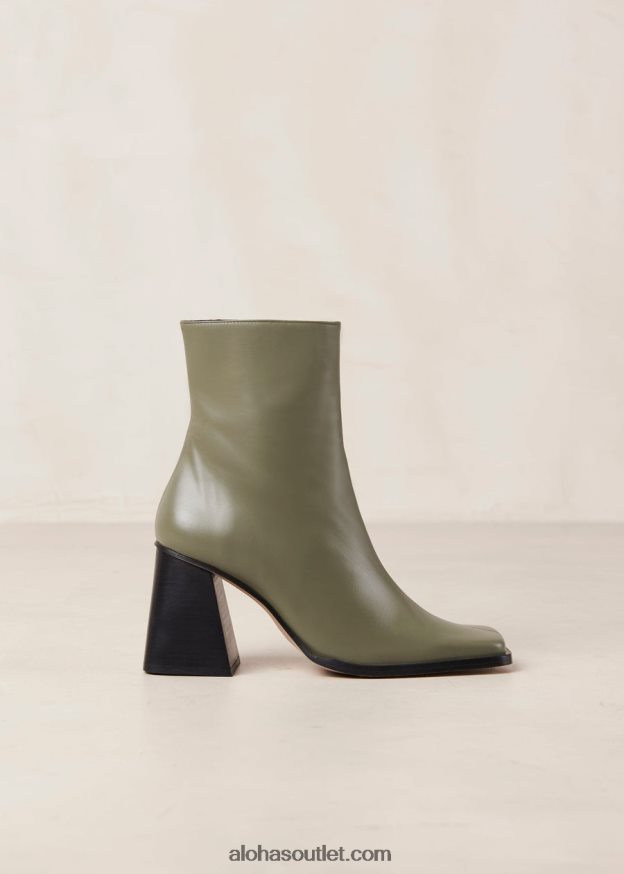mulheres sul - botas de couro verde Alohas 4P88ZX204 azeitona empoeirada