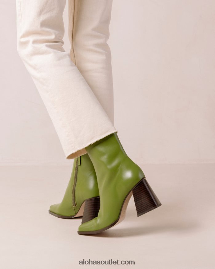 mulheres sul - botas de couro verde brilhante Alohas 4P88ZX191 bloco de cores perene