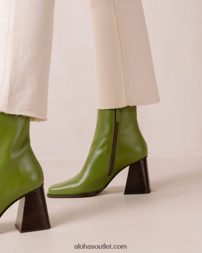 mulheres sul - botas de couro verde brilhante Alohas 4P88ZX191 bloco de cores perene