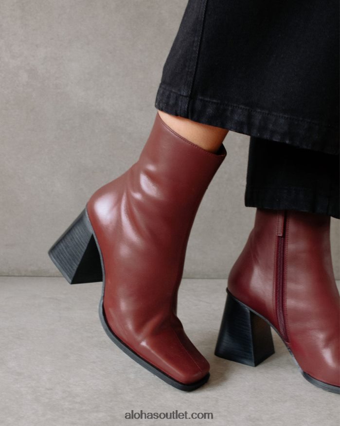mulheres sul - botas de couro vermelho Alohas 4P88ZX202
