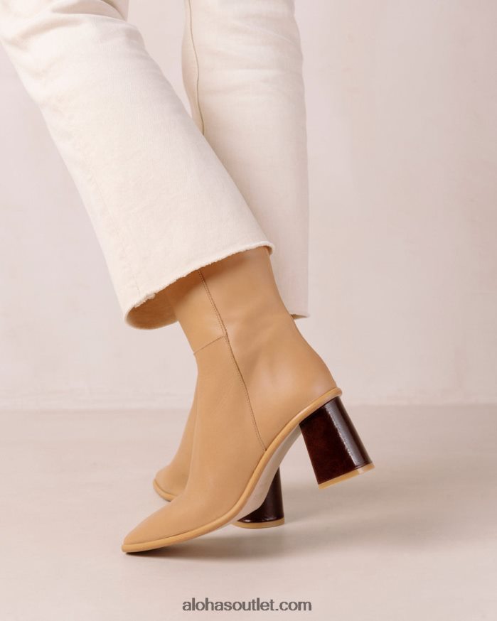 mulheres west - botas de couro bege Alohas 4P88ZX460 bege