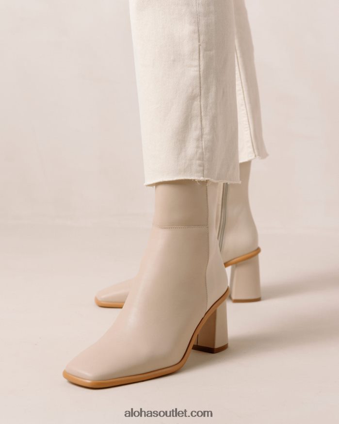 mulheres west - botas de couro branco e bege Alohas 4P88ZX340 creme bege pedra
