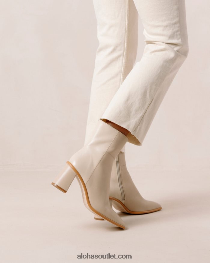 mulheres west - botas de couro branco e bege Alohas 4P88ZX340 creme bege pedra