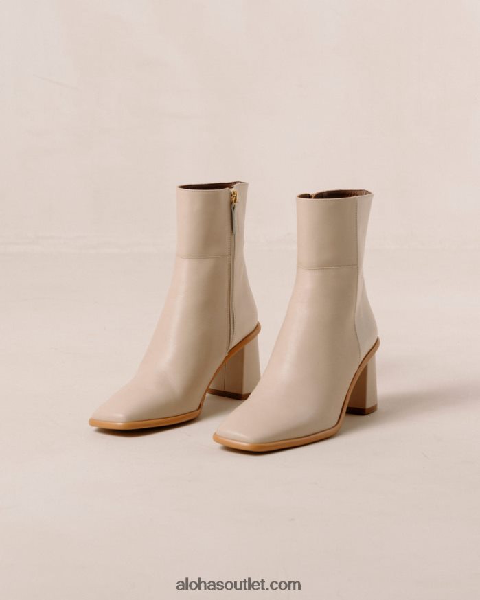 mulheres west - botas de couro branco e bege Alohas 4P88ZX340 creme bege pedra