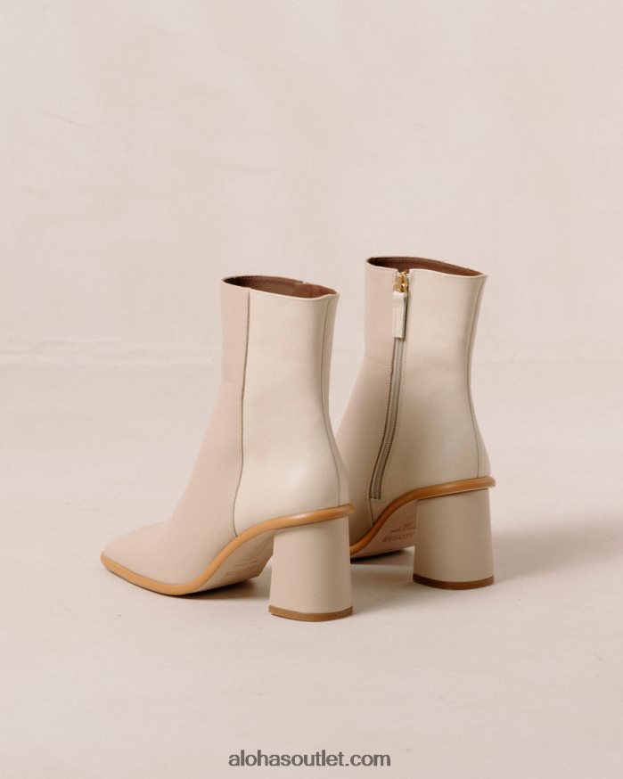 mulheres west - botas de couro branco e bege Alohas 4P88ZX340 creme bege pedra